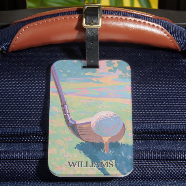 Personalised Golf Club Luggage Tag (Front Insitu 2)