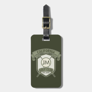 Personalised golf club monogram design luggage tag
