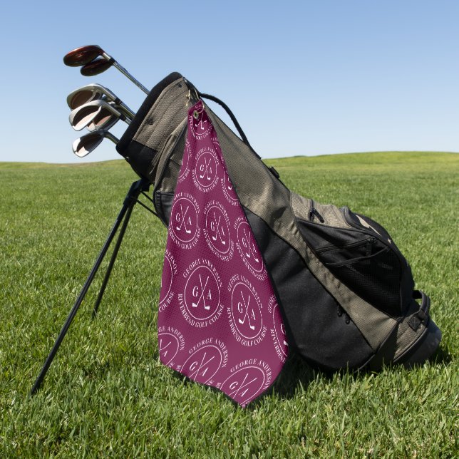 Personalised Golf Club Monogram Gift Towel (Green)