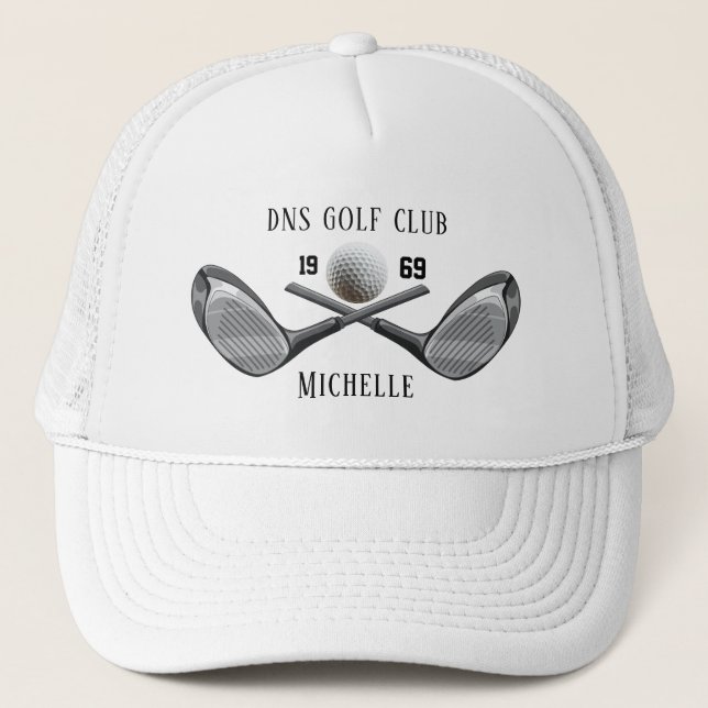 Personalised Golf Club Name Classic Trucker Hat (Front)