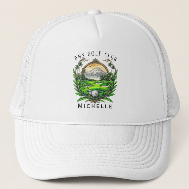 Personalised Golf Club Name Classic Trucker Hat (Front)