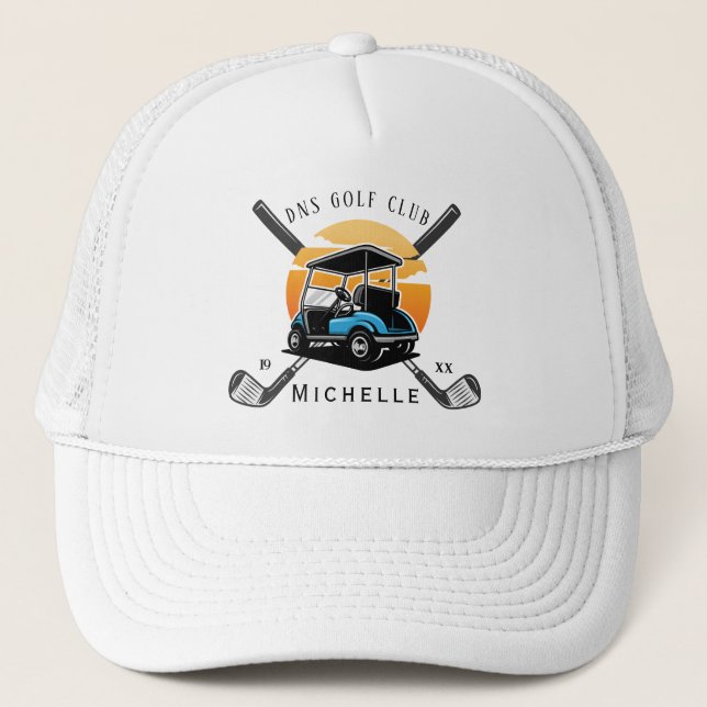 Personalised Golf Club Name Classic Trucker Hat (Front)