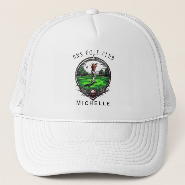 Personalised Golf Club Name Classic Trucker Hat (Front)