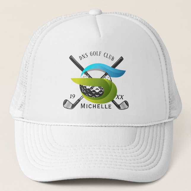 Personalised Golf Club Name Classic Trucker Hat (Front)