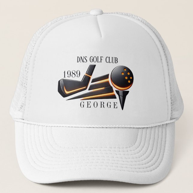 Personalised Golf Club Name Classic Trucker Hat (Front)