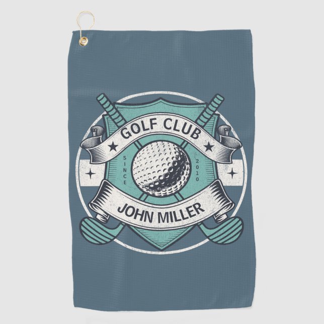 Personalised golf club name design  golf towel (Front)