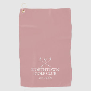 Personalised Golf Club Name Dusty Rose Pink Towel