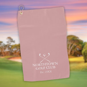 Personalised Golf Club Name Dusty Rose Pink Towel