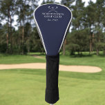 Personalised Golf Club Name Navy Blue Golf Head Cover<br><div class="desc">Featuring a classic crossed golf clubs and golf ball design,  these golf club headcovers are ideal for all golf clubs and club members. Personalise with the golf club name and the year the golf club was established. Designed by Thisisnotme©</div>