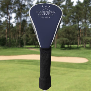 Personalised Golf Club Name Navy Blue Golf Head Cover