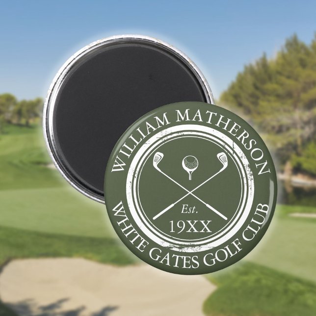Personalised Golf Club Name Olive Green Magnet (Personalized Golf Club Name Olive Green Magnet)