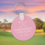 Personalised Golf Club Name Pink Key Ring<br><div class="desc">Personalise with the name of your golf club and established date. Designed by Thisisnotme©</div>