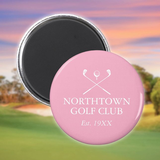 Personalised Golf Club Name Pink Magnet (Personalized Golf Club Name Pink Magnet)