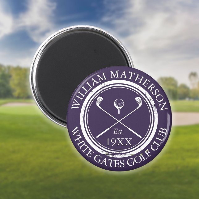 Personalised Golf Club Name Purple Magnet (Personalized Golf Club Name Purple Magnet)