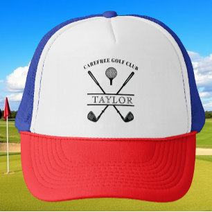 Personalised Golf Club Name Red White Blue Trucker Hat