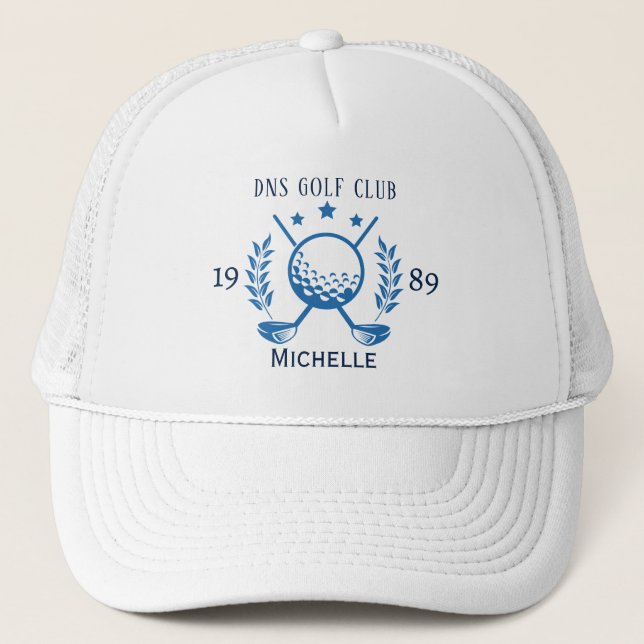Personalised Golf Club Name Trucker Hat (Front)