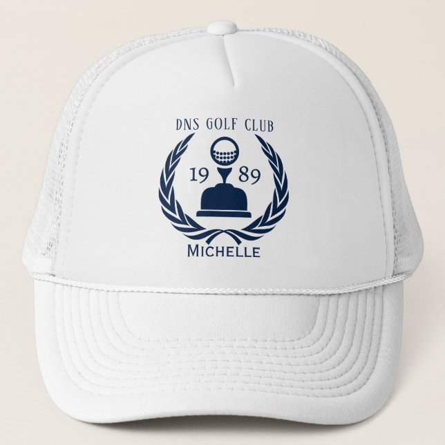 Personalised Golf Club Name Trucker Hat (Front)
