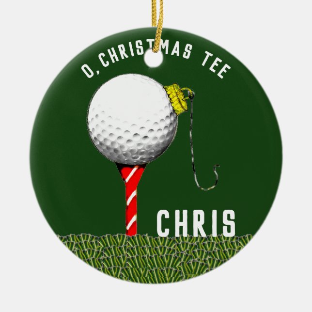 Personalised Golf Collectable Ceramic Tree Decoration (Front)