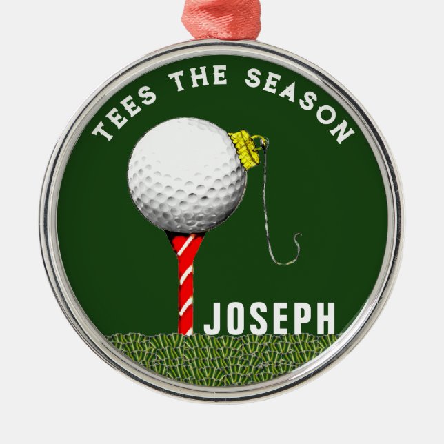 Personalised Golf Collectable Metal Tree Decoration (Front)