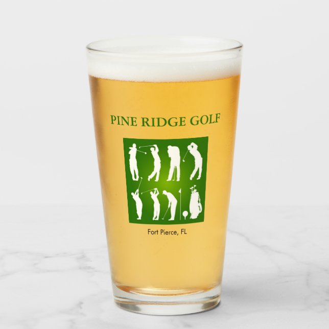 Personalised Golf Course Glass Tumbler (Front Filled)