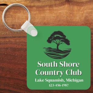 Personalised Golf Course Keychain w Contact Info