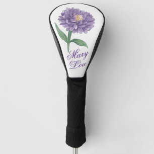 Personalised Golf Cover Head with Chrysanthemum