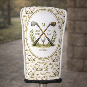 Personalised Golf Dad Best By Par Monogram Head Cover