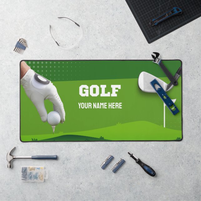 Personalised Golf Desk Mat – Time Elegance (Workstation)