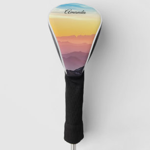 Personalised Golf Driver Cover   Rainbow Sky