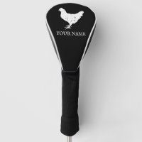 Personalised golf driver cover with chicken logo