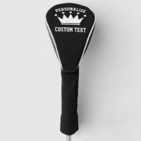 Personalised golf driver cover with crown logo