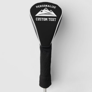 Personalised golf driver cover with mountain logo