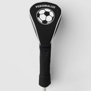 Personalised golf driver cover with soccer logo