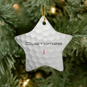 Personalised Golf Gift with Custom Name & Number Ceramic Tree Decoration