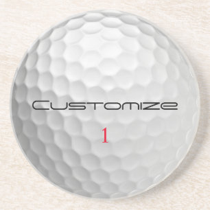 Personalised Golf Gift with Custom Name & Number Coaster