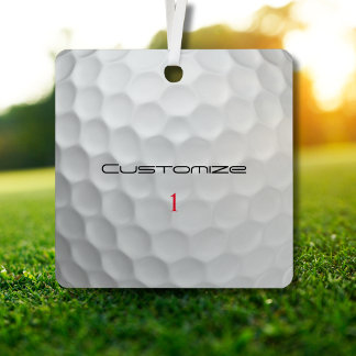Personalised Golf Gift with Custom Name & Number Metal Tree Decoration