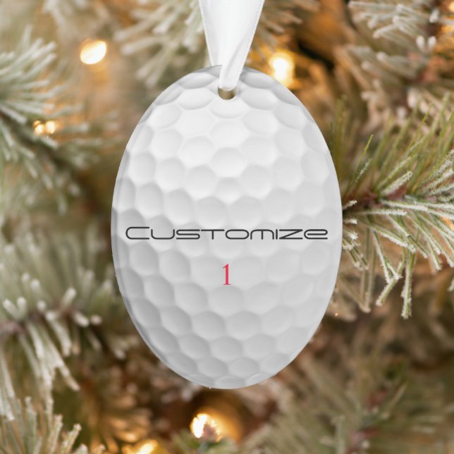 Personalised Golf Gift with Custom Name & Number Ornament (Tree)