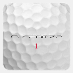Personalised Golf Gift with Custom Name & Number Square Sticker