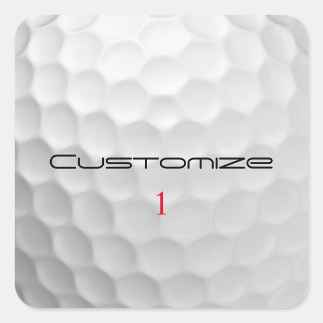 Personalised Golf Gift with Custom Name & Number Square Sticker (Front)