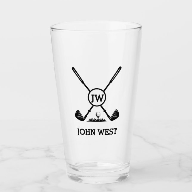 Personalised Golf Glass Cup (Front)