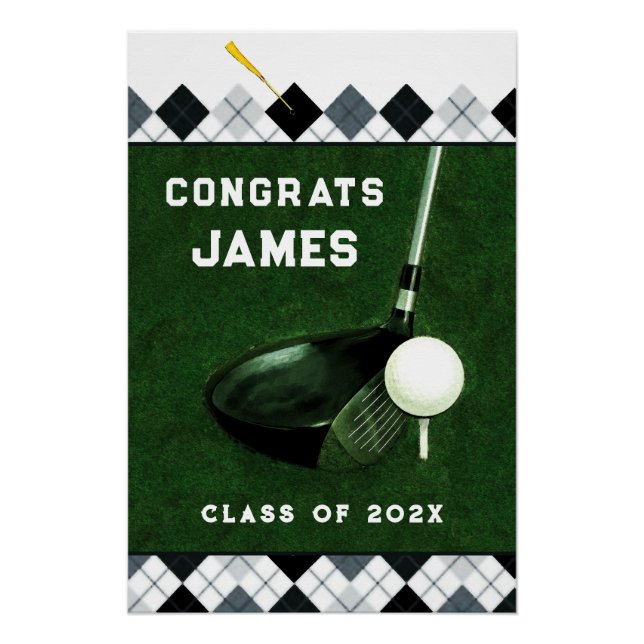 Personalised Golf Graduation Poster (Front)