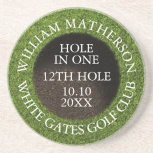 Personalised Golf Hole in One Award Coaster
