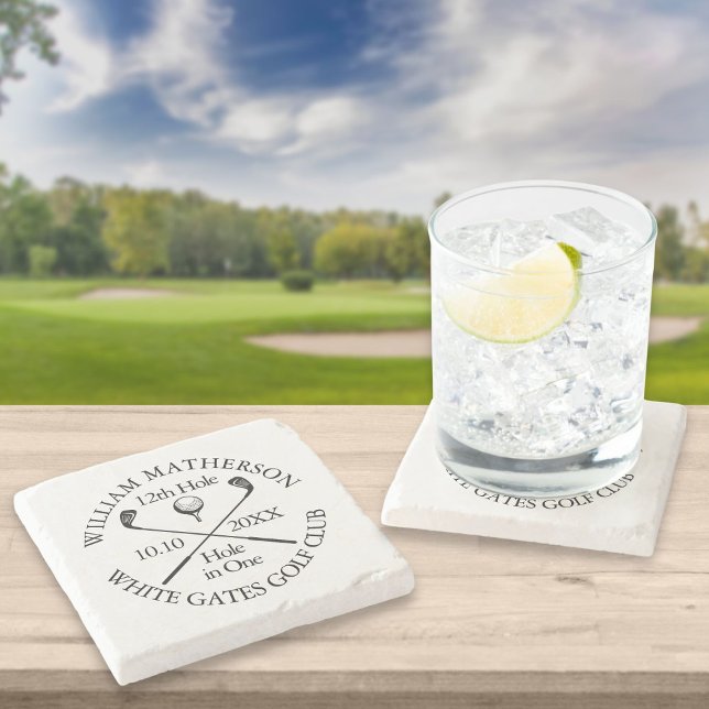 Personalised Golf Hole in One Award Stone Coaster (Creator Uploaded)