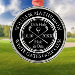 Personalised Golf Hole in One Black And White Metal Tree Decoration<br><div class="desc">Personalize the name,  location hole number and date to create a great golf keepsake to celebrate that fantastic hole in one. Designed by Thisisnotme©</div>