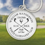 Personalised Golf Hole in One Classic Modern Key Ring<br><div class="desc">Personalise the name,  location hole number and date to create a great keepsake to celebrate that fantastic hole in one. Designed by Thisisnotme©</div>