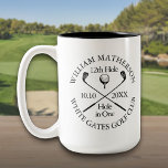 Personalised Golf Hole in One Modern Classic Two-Tone Coffee Mug<br><div class="desc">Personalise the name,  location hole number and date to create a great golf keepsake to celebrate that fantastic hole in one. Designed by Thisisnotme©</div>