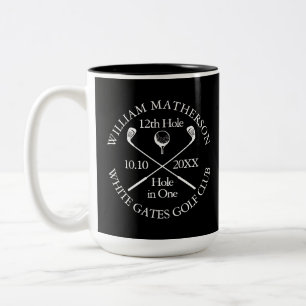 Personalised Golf Hole in One Modern Classic Two-Tone Coffee Mug