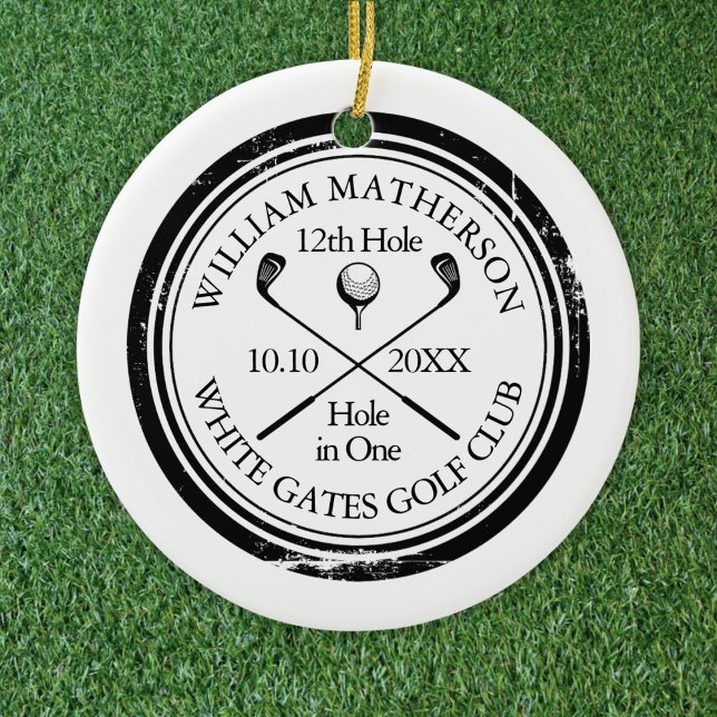 Personalised Golf Hole in One Photo Keepsake Ceramic Tree Decoration (Personalized Golf Hole in One Photo Keepsake Ceramic Ornament)