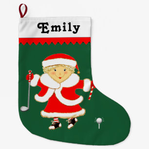 Personalised Golf Holiday Gift Large Christmas Stocking