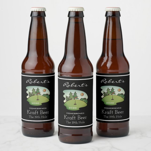 Personalised Golf Icon Beer Bottle Label (Bottles)